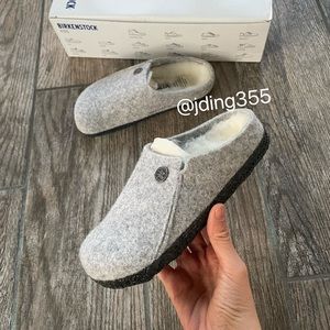 Brand New BIRKENSTOCK Zermatt Girls Light Grey Wool Clogs (SZ13 Narrow Fit)